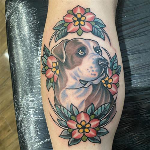 Pitbull Dog Head Tattoo Design For Men By Mike Devries