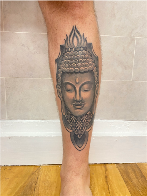 healed buddha ornimental black and grey