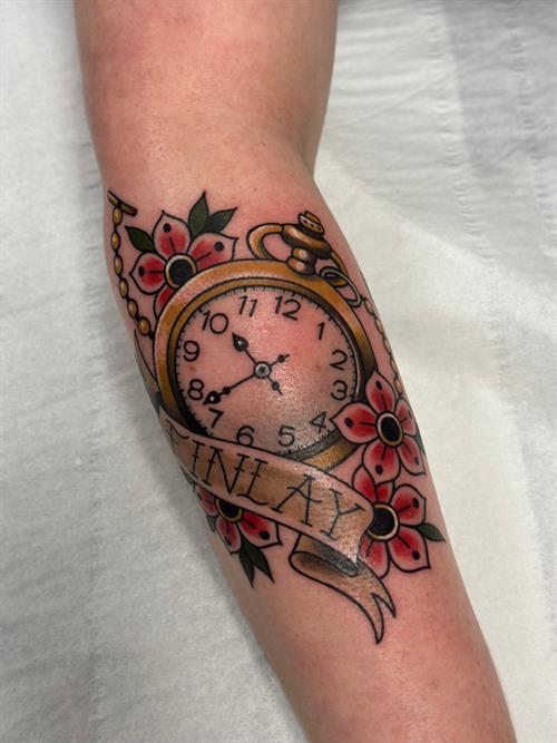 pocket watch tattoo