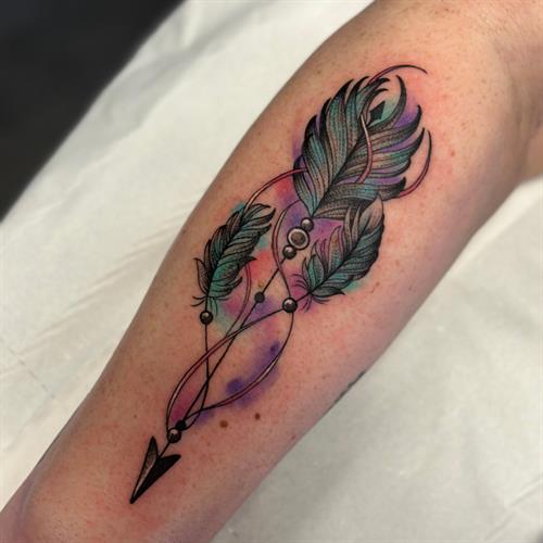 arrow feathers tattoo