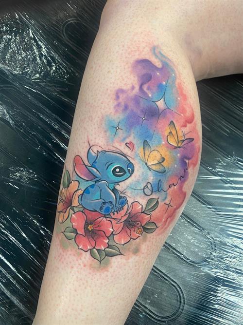 floral stitch tattoo